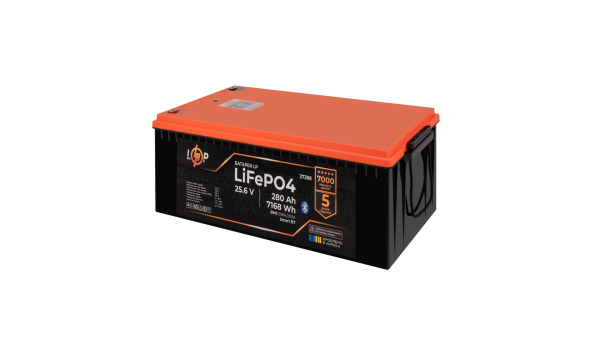 Акумулятор LP LiFePO4 25,6V - 280 Ah (7168Wh) (BMS 200A/200А) пластик Smart BT - 634497