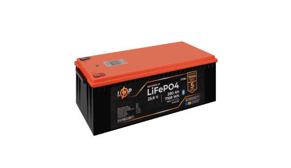 Акумулятор LP LiFePO4 25,6V - 280 Ah (7168Wh) (BMS 200A/200А) пластик Smart BT - 634497