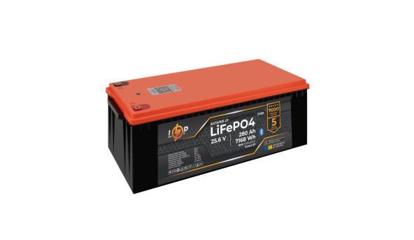 Акумулятор LP LiFePO4 25,6V - 280 Ah (7168Wh) (BMS 200A/200А) пластик Smart BT - 634497