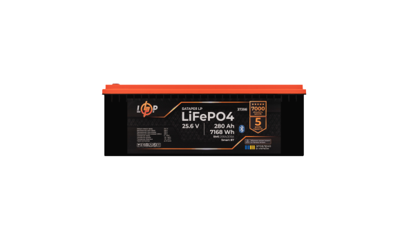 Акумулятор LP LiFePO4 25,6V - 280 Ah (7168Wh) (BMS 200A/200А) пластик Smart BT - 634497