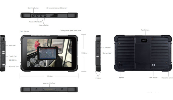 Планшет AGN T86X 8” HD /8GB/128GB/ G99 /8500mAh/ 13+5Мп /MIL-STD-810H/ IP67/LTE/NFC/ 2D Scaner Black - 635919
