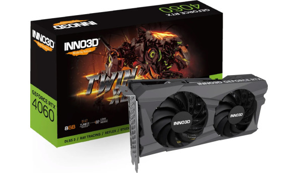 GeForce RTX4060 Inno3D TWIN X2, 8GB GDDR6, 128bit, PCI Express 4.0 X8 - 636680