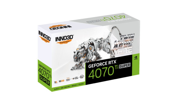 GeForce RTX4070 Ti Super Inno3D Twin X2 OC WHITE, 16GB GDDR6X, 256bit, PCI-E 4.0 X16 - 636681