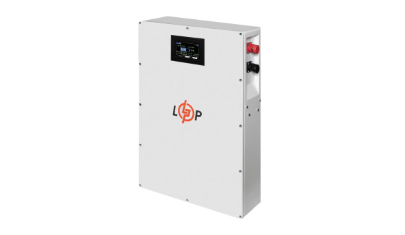 Акумулятор LP LiFePO4 51,2V - 100 Ah (5120Wh) (BMS 100A/50А) метал LCD Smart RS485/CAN JK настінний - 636830