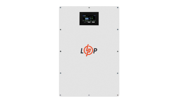 Акумулятор LP LiFePO4 51,2V - 100 Ah (5120Wh) (BMS 100A/50А) метал LCD Smart RS485/CAN JK настінний - 636830