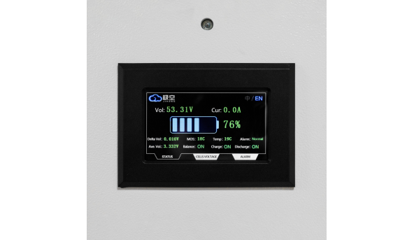 Акумулятор LP LiFePO4 51,2V - 100 Ah (5120Wh) (BMS 100A/50А) метал LCD Smart RS485/CAN JK настінний - 636830