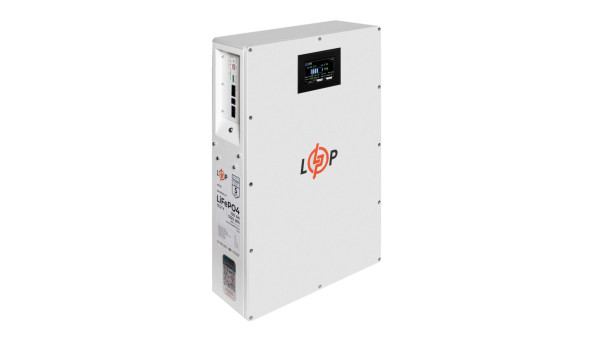 Акумулятор LP LiFePO4 51,2V - 100 Ah (5120Wh) (BMS 100A/50А) метал LCD Smart RS485/CAN JK настінний - 636830