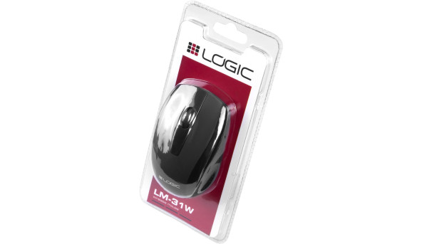 Мишка LogicConcept LM-31, бездротова, 1200dpi, 3кн., USB, чорна - 636877