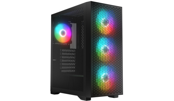 Корпус LogicConcept DART PRO ARGB MIDI BLACK MESH fans 4x120mm без БЖ ATX