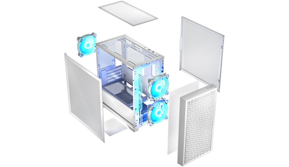 Корпус LogicConcept DART PRO ARGB MINI WHITE MESH fans 3x120mm без БЖ mATX - 636880