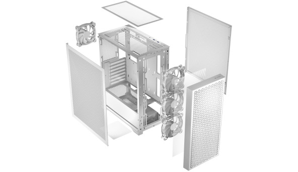Корпус LogicConcept DART PRO MIDI WHITE MESH fans 4x120mm без БЖ ATX - 636881