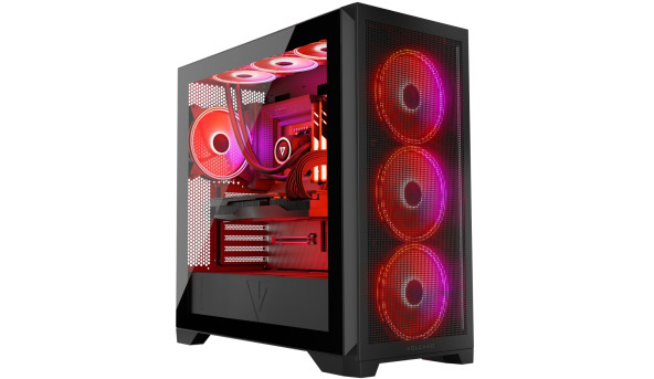 Корпус Modecom VOLCANO EXPANSE S ARGB 4x140mm fans MIDI USB 3.0x2+TYPE-C BLACK без БЖ ATX - 636884
