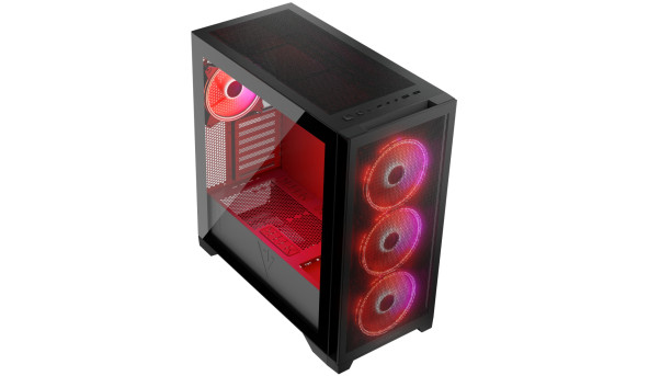 Корпус Modecom VOLCANO EXPANSE S ARGB 4x140mm fans MIDI USB 3.0x2+TYPE-C BLACK без БЖ ATX - 636884