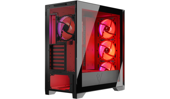 Корпус Modecom VOLCANO EXPANSE S ARGB 4x140mm fans MIDI USB 3.0x2+TYPE-C BLACK без БЖ ATX - 636884