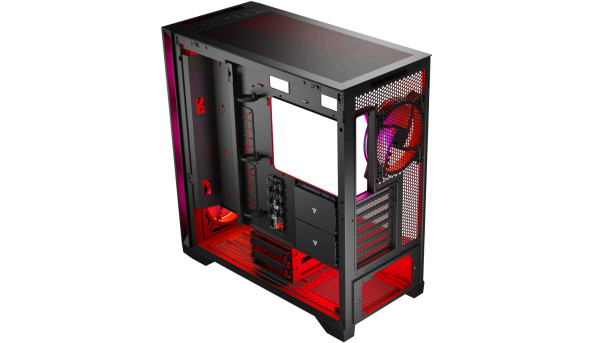 Корпус Modecom VOLCANO EXPANSE S ARGB 4x140mm fans MIDI USB 3.0x2+TYPE-C BLACK без БЖ ATX - 636884