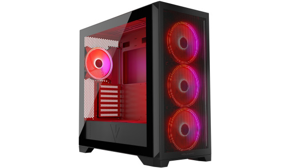 Корпус Modecom VOLCANO EXPANSE S ARGB 4x140mm fans MIDI USB 3.0x2+TYPE-C BLACK без БЖ ATX