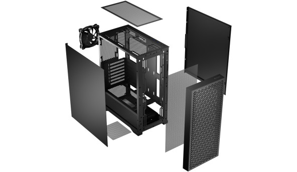 Корпус LogicConcept DART PRO MIDI SOLID BLACK fan 120mm без БЖ ATX - 636889