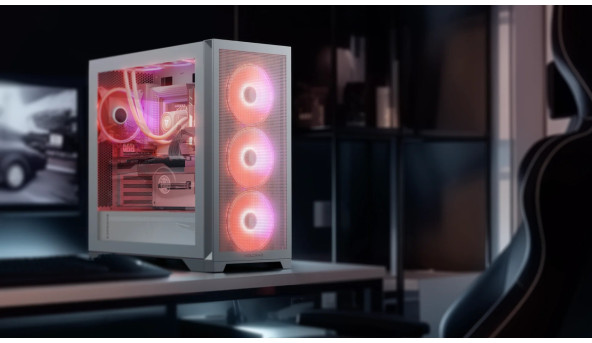 Корпус Modecom VOLCANO EXPANSE S ARGB 4x140mm fans MIDI USB 3.0x2+TYPE-C WHITE без БЖ ATX - 636891