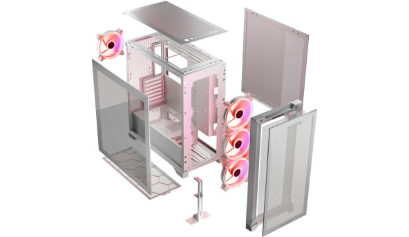 Корпус Modecom VOLCANO EXPANSE S ARGB 4x140mm fans MIDI USB 3.0x2+TYPE-C WHITE без БЖ ATX - 636891