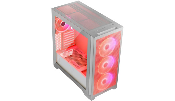 Корпус Modecom VOLCANO EXPANSE S ARGB 4x140mm fans MIDI USB 3.0x2+TYPE-C WHITE без БЖ ATX - 636891
