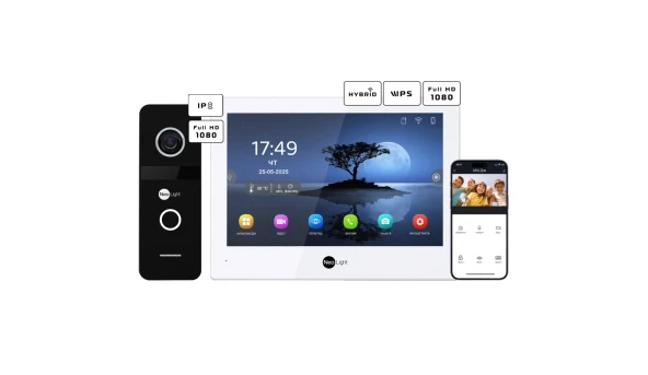 Комплект видеодомофона Neolight ALPHA Hybrid + SOLO IP Black с уголком, PoE адаптер для вызовной панели