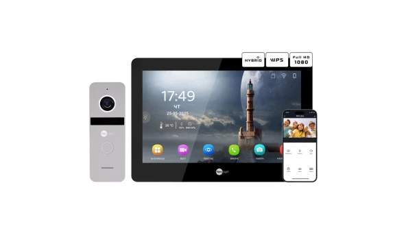 Комплект видеодомофона Neolight MEZZO Hybrid Black + SOLO FHD Silver