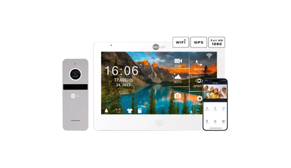 Комплект видеодомофона Neolight MEZZO Hybrid + SOLO FHD Silver