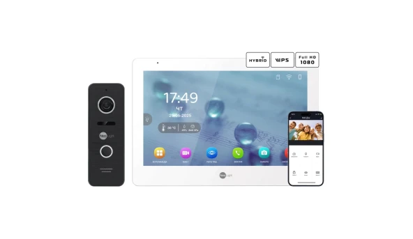 Комплект видеодомофона Neolight MEZZO Hybrid + PRIME FHD Black с уголком