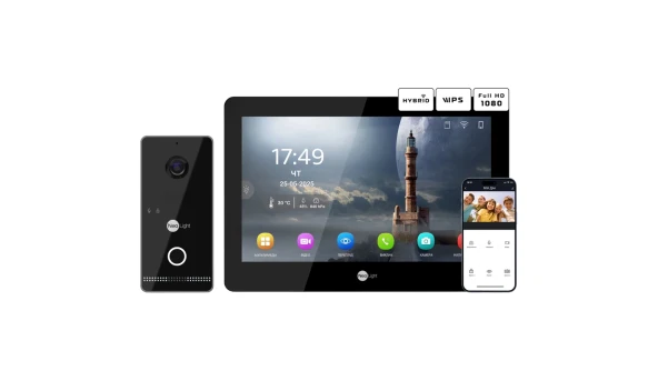Комплект видеодомофона Neolight MEZZO Hybrid Black + OPTIMA IPW Black