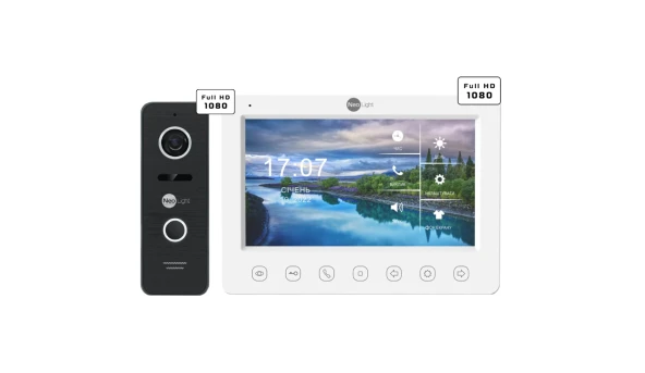 Комплект видеодомофона Neolight KAPPA+ HD WF + PRIME FHD Black с уголком