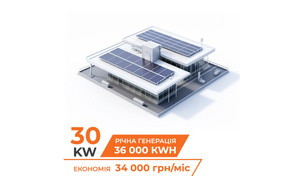 Комплект СЭС сетевая на инверторе Deye 30кВт - 637291