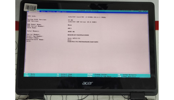 крышка матрицы в сборке с матрицей к Acer SP513 -51 Б/У - 637544