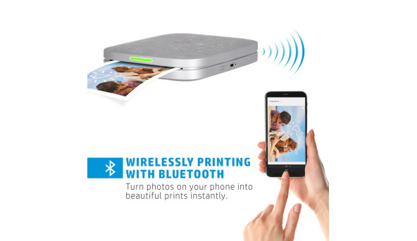 Фотодрукарка портативна HP Sprocket (3"x4",287x505dpi, Zink, 64MB, Bluetooth, колір сірий) - 637554