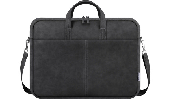 Сумка для ноутбука 15.6'' PU кожа, карман, черная