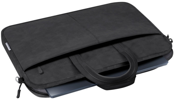 Сумка для ноутбука 15.6'' PU кожа, карман, черная - 637734