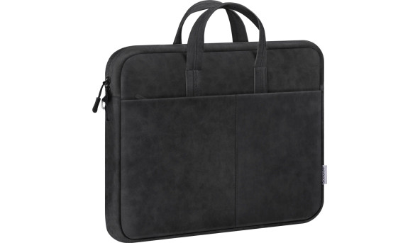 Сумка для ноутбука 15.6'' PU кожа, карман, черная - 637734