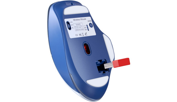 Мишка Defender Tisa GM-126, бездротова, ігрова, 1600 dpi., 7кн., 400 mAh, синьо-біла - 637753