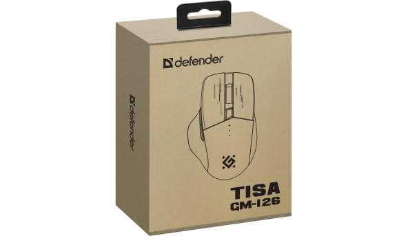 Мишка Defender Tisa GM-126, бездротова, ігрова, 1600 dpi., 7кн., 400 mAh, синьо-біла - 637753