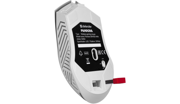 Мишка Defender Pandora GM-502, бездротова, ігрова, 7кн., 3200 dpi., 500 mAh, чорна - 637761