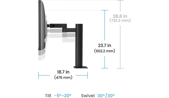TFT 28.2" BenQ RD280UA, IPS, 3840x2560, 3:2, USB-C, HDMI, DP, HAS, ерго стійка, кол., металік-сірий - 638036