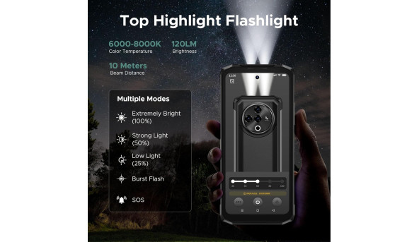 Смартфон Doogee Fire 6 Power 6.56" HD+ /8GB/256GB/ T606 /15500mAh/ 50+8Мп /NFC/IP68/IP69K Black - 638124