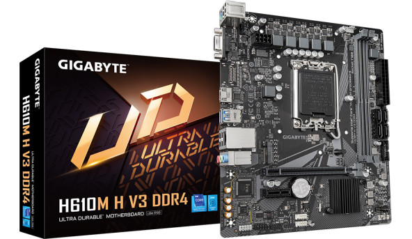 Gigabyte H610M H V3 DDR4 (s1700 H610 2xDDR4 ,HDMI,VGA , 4xSATA, M.2, mATX) - 638463