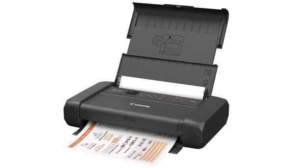 Друкарка А4 Canon Ink PIXMA TR150 (9 стор/хв, 4800x1200dpi, Wi-Fi,with battery, портативний, чорний) - 638523
