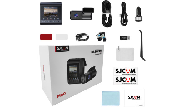 Відеореєстратор SJCAM Dashcam M60 + камера заднього виду, WIFI, GPS, 4K, HDR - 640086