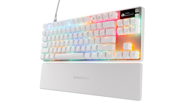 Клавіатура ігрова SteelSeries Apex Pro TKL Gen 3 UA HyperMagnetic, OmniPoint 3.0, OLED, White - 640603