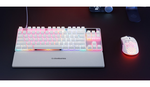 Клавіатура ігрова SteelSeries Apex Pro TKL Gen 3 UA HyperMagnetic, OmniPoint 3.0, OLED, White - 640603