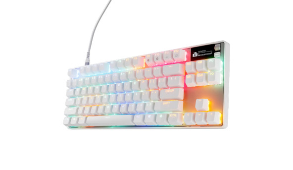 Клавіатура ігрова SteelSeries Apex Pro TKL Gen 3 UA HyperMagnetic, OmniPoint 3.0, OLED, White - 640603