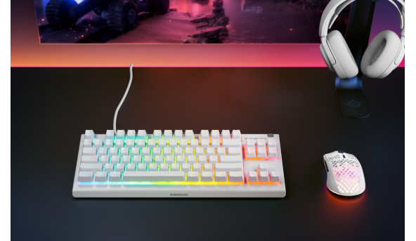 Клавіатура ігрова SteelSeries Apex 3 TKL UA White - 640606
