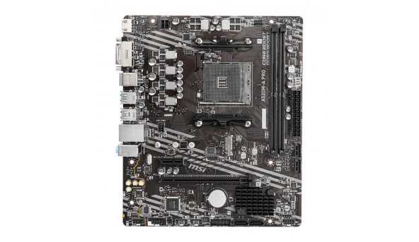 MSI A520M-A PRO (AM4/A520, 2*DDR4, PCIex16, DVI-D/HDMI, 4xSATAІІІ, M.2, GLan, 8ch, mATX)