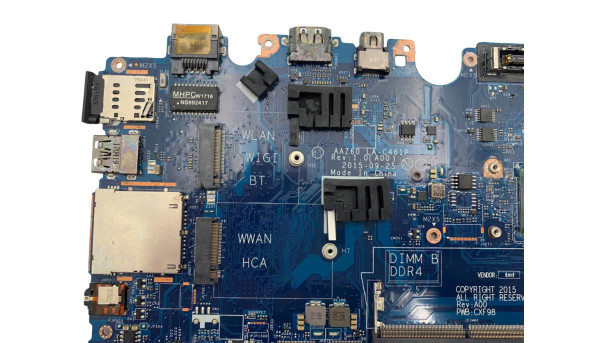 Материнська плата до ноутбука Dell E7470 AAZ60 LA-C461P i5-6300U SR2F0 Б/В - 641935